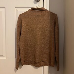 Uniqlo Mock Neck Heathered Brown Sweater